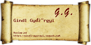 Gindl Györgyi névjegykártya